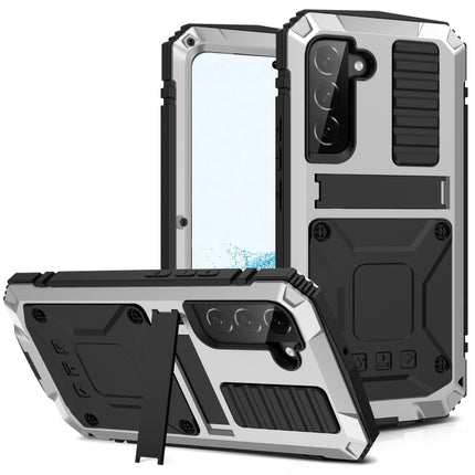 Funda para teléfono con soporte de silicona y metal R-JUST para Samsung Galaxy S22 5G, Samsung Galaxy S22+ 5G y Samsung Galaxy S22 Ultra 5G