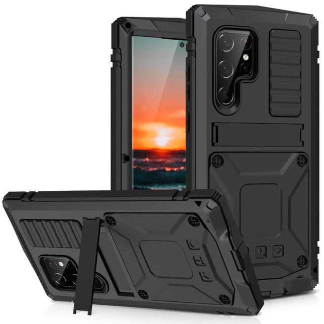 R-JUST Handyhülle mit Metall- und Silikonhalterung, für Samsung Galaxy S22 5G, für Samsung Galaxy S22+ 5G, für Samsung Galaxy S22 Ultra 5G
