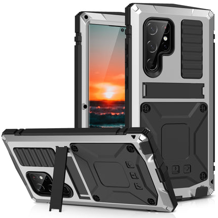 Funda para teléfono con soporte de silicona y metal R-JUST para Samsung Galaxy S22 5G, Samsung Galaxy S22+ 5G y Samsung Galaxy S22 Ultra 5G