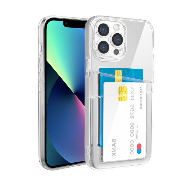 Dual Card TPU-Telefonhülle, Für iPhone 13 mini, Für iPhone 13, Für iPhone 13 Pro, Für iPhone 13 Pro Max, Für iPhone 12 mini, Für iPhone 12, Für iPhone 12 Pro, Für iPhone 12 Pro Max, Für iPhone 11, Für iPhone 11 Pro, Für iPhone 11 Pro Max