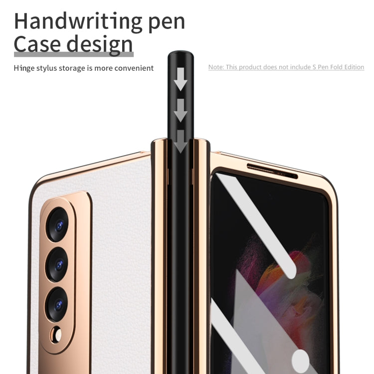 Electroplated Hinge Pen Slot Lychee Phone Case