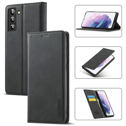 LC.IMEEKE Soft PU + TPU Magnetic Skin-friendly Feeling Leather Phone Case, For Samsung Galaxy S22 Ultra, For Samsung Galaxy S22