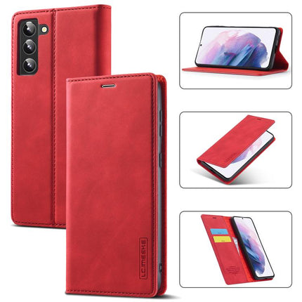 LC.IMEEKE Soft PU + TPU Magnetic Skin-friendly Feeling Leather Phone Case, For Samsung Galaxy S22 Ultra, For Samsung Galaxy S22