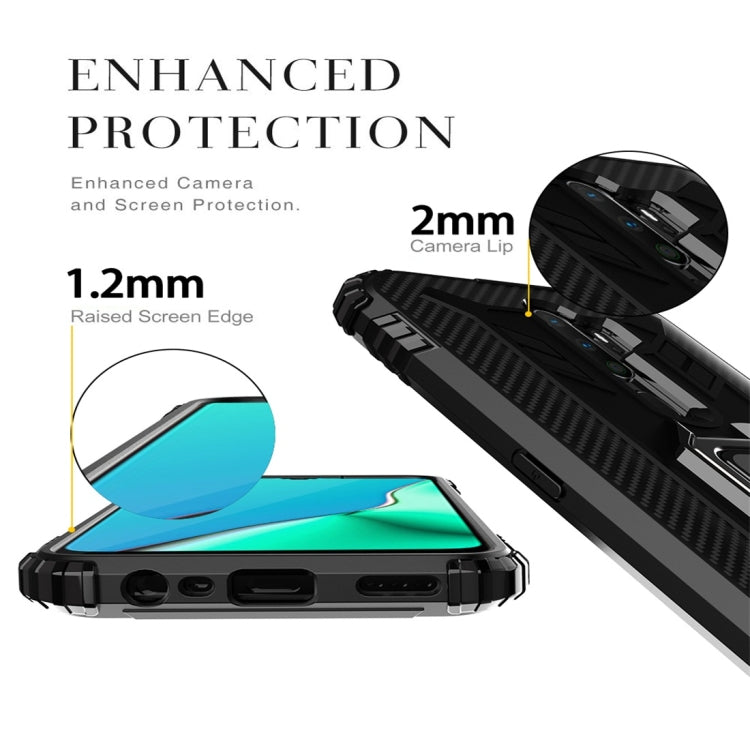 Schutzhülle aus Kohlefaser mit 360 Grad drehbarem Ringhalter, für Xiaomi Mi CC9 Pro / Note 10, für Xiaomi Redmi Note 8T, für Xiaomi Redmi 8, für Xiaomi Redmi Note 8 Pro, für Xiaomi Redmi Note 8, für Vivo Y19 (U3), für Galaxy A51, für Galaxy A71
