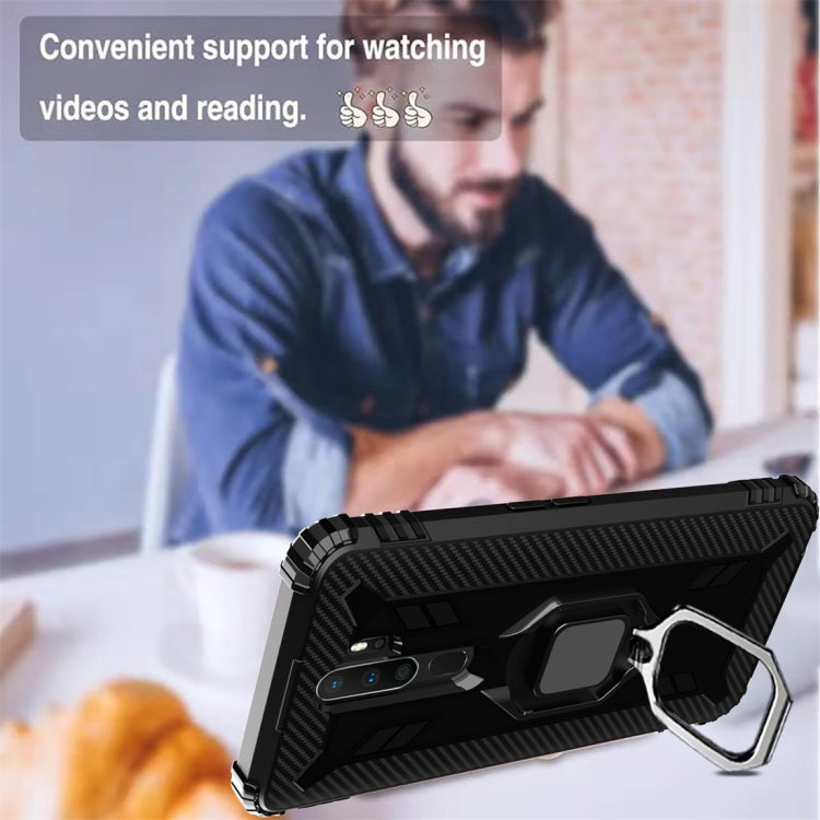 Schutzhülle aus Kohlefaser mit 360 Grad drehbarem Ringhalter, für Xiaomi Mi CC9 Pro / Note 10, für Xiaomi Redmi Note 8T, für Xiaomi Redmi 8, für Xiaomi Redmi Note 8 Pro, für Xiaomi Redmi Note 8, für Vivo Y19 (U3), für Galaxy A51, für Galaxy A71