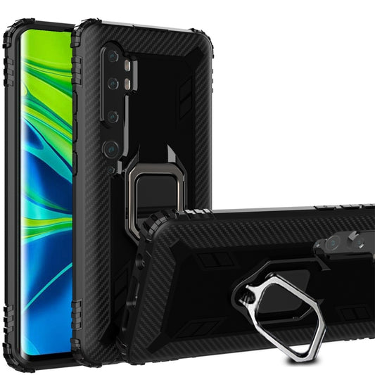 Carbon Fiber Protective Case with 360 Degree Rotating Ring Holder, For Xiaomi Mi CC9 Pro / Note 10, For Xiaomi Redmi Note 8T, For Xiaomi Redmi 8, For Xiaomi Redmi Note 8 Pro, For Xiaomi Redmi Note 8, For Vivo Y19 (U3), For Galaxy A51, For Galaxy A71