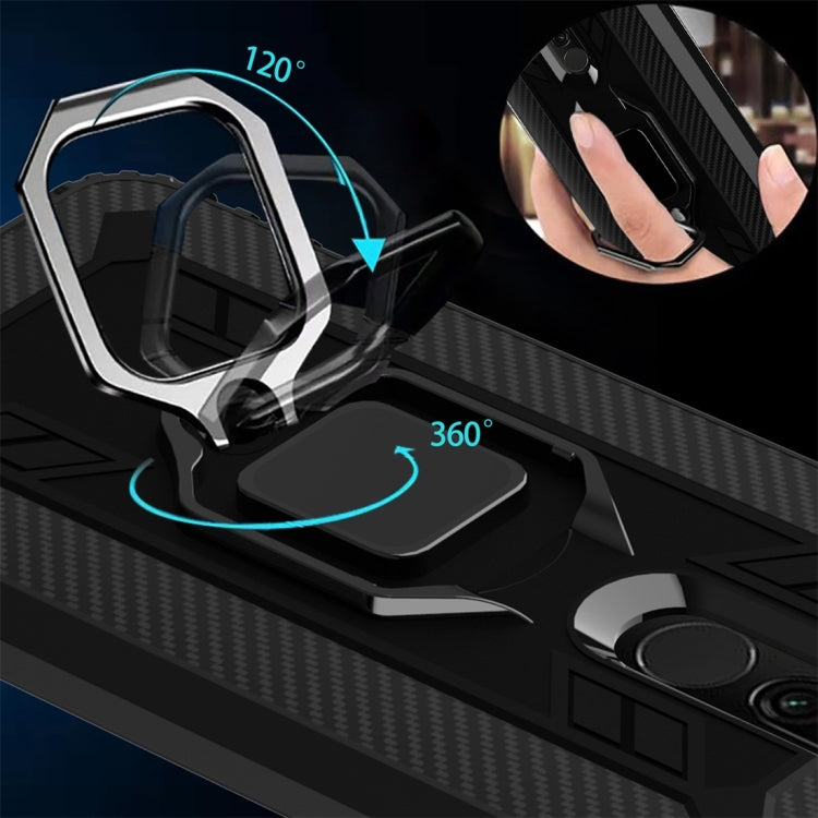 Carbon Fiber Protective Case with 360 Degree Rotating Ring Holder, For Xiaomi Redmi 8, For Xiaomi Redmi Note 8 Pro, For Xiaomi Redmi Note 8, For Vivo Y19 (U3), For Galaxy A51, For Galaxy A71
