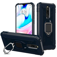 Carbon Fiber Protective Case with 360 Degree Rotating Ring Holder, For Xiaomi Mi CC9 Pro / Note 10, For Xiaomi Redmi Note 8T, For Xiaomi Redmi 8, For Xiaomi Redmi Note 8 Pro, For Xiaomi Redmi Note 8, For Vivo Y19 (U3), For Galaxy A51, For Galaxy A71