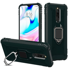 Carbon Fiber Protective Case with 360 Degree Rotating Ring Holder, For Xiaomi Redmi 8, For Xiaomi Redmi Note 8 Pro, For Xiaomi Redmi Note 8, For Vivo Y19 (U3), For Galaxy A51, For Galaxy A71