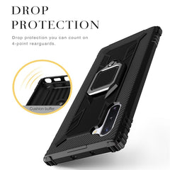 Carbon Fiber Protective Case with 360 Degree Rotating Ring Holder, For Galaxy Note 10, For Galaxy S10e, For Galaxy S10+, For Galaxy S10