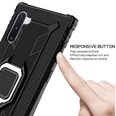 Carbon Fiber Protective Case with 360 Degree Rotating Ring Holder, For Galaxy Note 10, For Galaxy S10e, For Galaxy S10+, For Galaxy S10