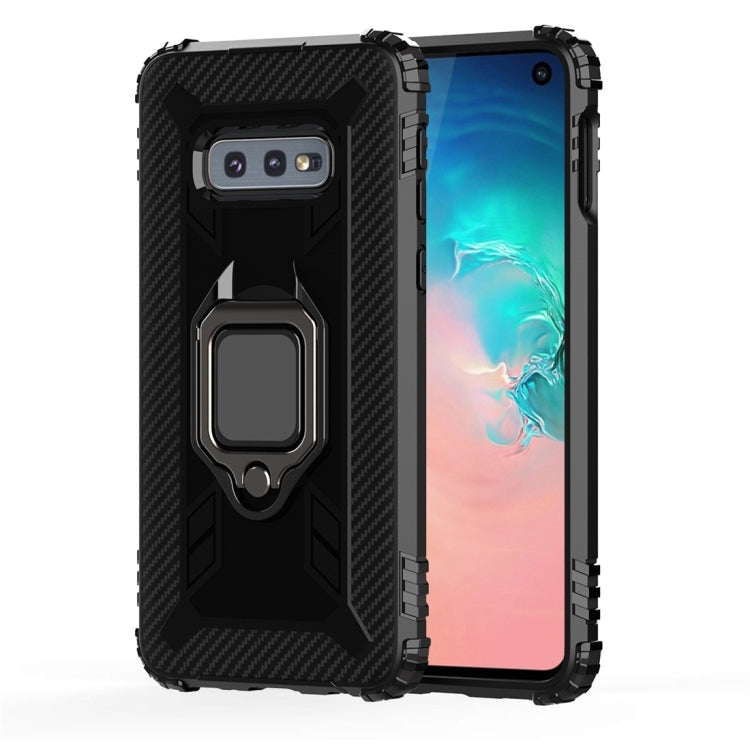 Carbon Fiber Protective Case with 360 Degree Rotating Ring Holder, For Galaxy Note 10, For Galaxy S10e, For Galaxy S10+, For Galaxy S10
