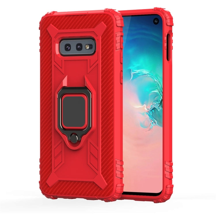 Carbon Fiber Protective Case with 360 Degree Rotating Ring Holder, For Galaxy Note 10, For Galaxy S10e, For Galaxy S10+, For Galaxy S10