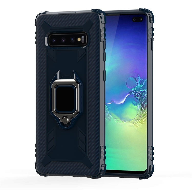 Carbon Fiber Protective Case with 360 Degree Rotating Ring Holder, For Galaxy Note 10, For Galaxy S10e, For Galaxy S10+, For Galaxy S10