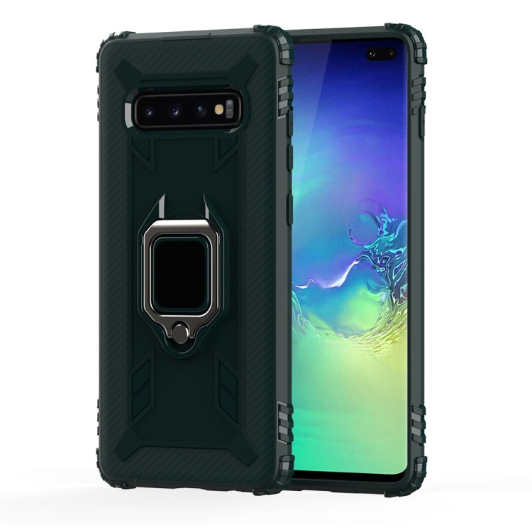Carbon Fiber Protective Case with 360 Degree Rotating Ring Holder, For Galaxy Note 10, For Galaxy S10e, For Galaxy S10+, For Galaxy S10