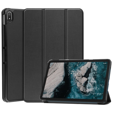 Three-folding Holder Custer Texture Leather Tablet Case, For Lenovo Tab P12 Pro 12.6, For Nokia  T20, For TCL Tab 10s