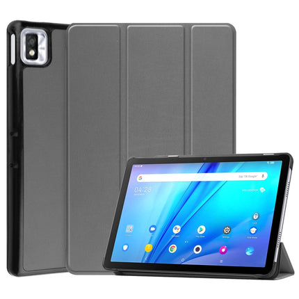 Three-folding Holder Custer Texture Leather Tablet Case, For Lenovo Tab P12 Pro 12.6, For Nokia  T20, For TCL Tab 10s