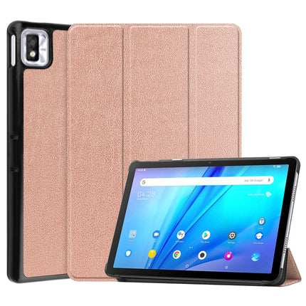 Three-folding Holder Custer Texture Leather Tablet Case, For Lenovo Tab P12 Pro 12.6, For Nokia  T20, For TCL Tab 10s