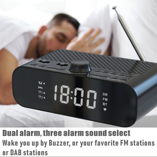 DAB-A5 LED Display Bedside DAB/FM Clock Radio with Bluetooth Speaker,, EU Version, AU Version