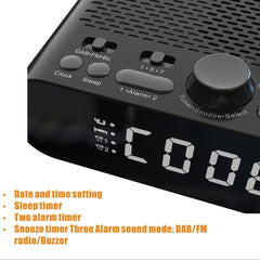 DAB-A5 LED Display Bedside DAB/FM Clock Radio with Bluetooth Speaker,, EU Version, AU Version