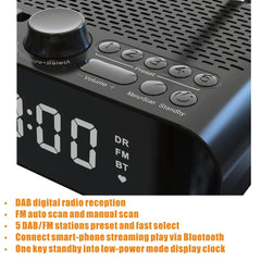 DAB-A5 LED Display Bedside DAB/FM Clock Radio with Bluetooth Speaker,, EU Version, AU Version