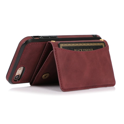 Three-fold Leather Phone Case with Card Slot & Wallet & Holder, For iPhone SE 2022 / SE 2020 / 8 / 7