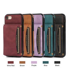 Three-fold Leather Phone Case with Card Slot & Wallet & Holder, For iPhone SE 2022 / SE 2020 / 8 / 7