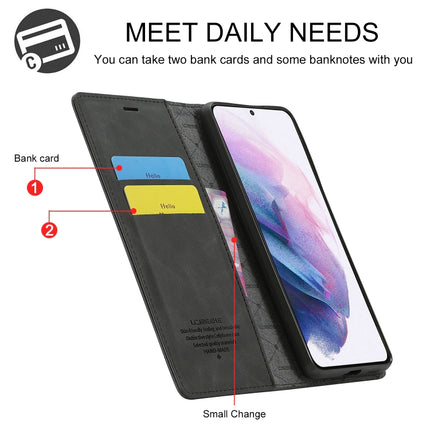 LC.IMEEKE Soft PU + TPU Magnetic Skin-friendly Feeling Leather Phone Case, For Samsung Galaxy S22+ 5G