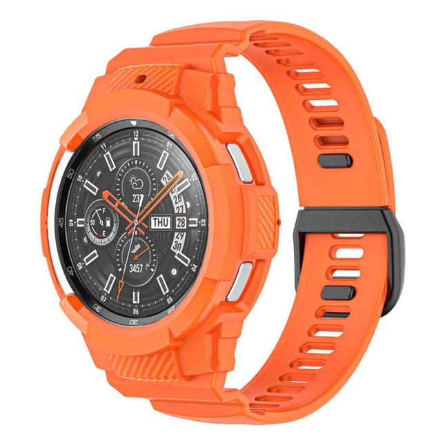 Carbon Fiber Sport Silicone Integrated Watchband, For Samsung Galaxy Watch4 40mm, For Samsung Galaxy Watch4 Classic 42mm