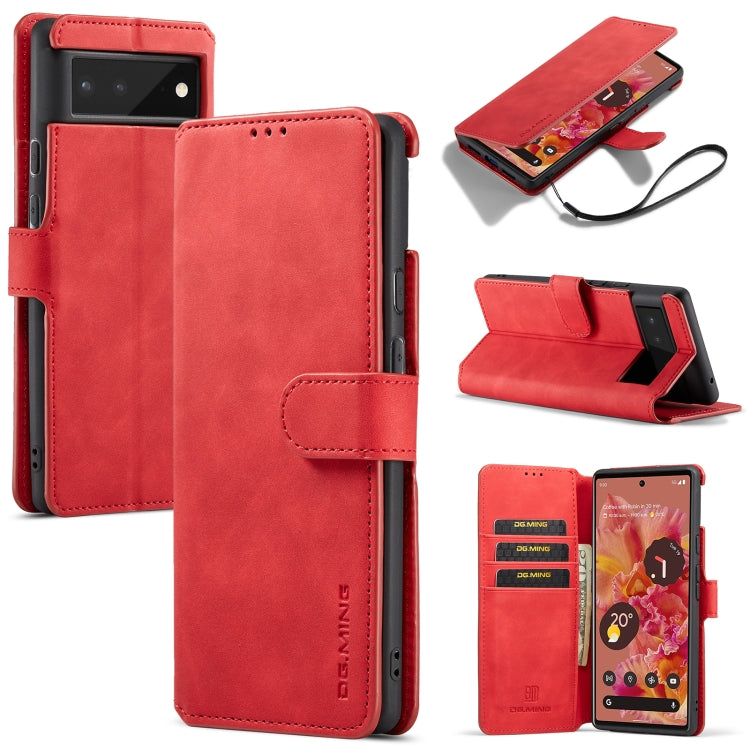 DG.MING Retro Oil Side Horizontal Flip Leather Case with Holder & Card Slots & Wallet, For Google Pixel 6, For Google Pixel 6 Pro, For Huawei P50, For Huawei P50 Pro