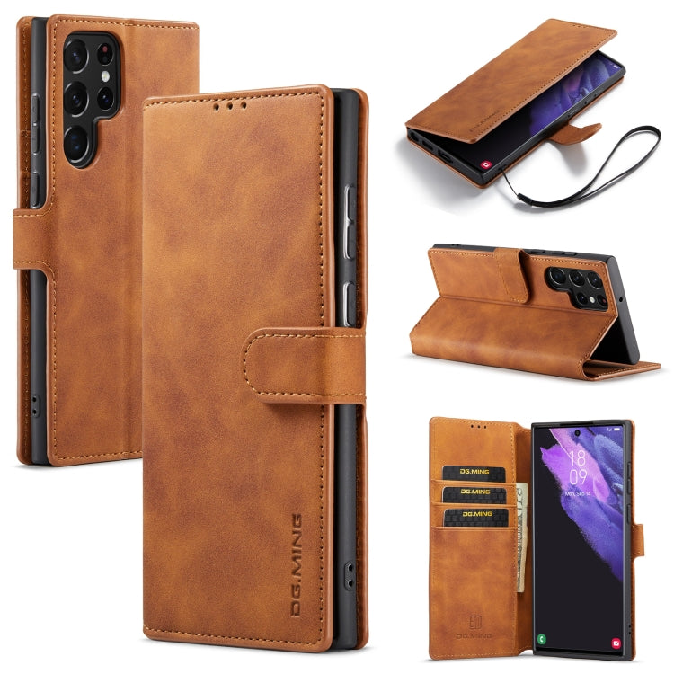 DG.MING Retro Oil Side Horizontal Flip Leather Case with Holder & Card Slots & Wallet, For Samsung Galaxy A53 5G, For Samsung Galaxy S22, For Samsung Galaxy S22 Ultra, For Samsung Galaxy S22+