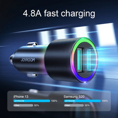 JOYROOM JR-CL10 4.8A Dual USB Car Charger with 3 In 1 Charging Cable, Charger with Cable