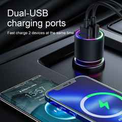 JOYROOM JR-CL10 4.8A Dual USB Car Charger with 3 In 1 Charging Cable, Charger with Cable