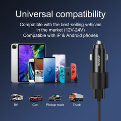 JOYROOM JR-CL10 4.8A Dual USB Car Charger with 3 In 1 Charging Cable, Charger with Cable