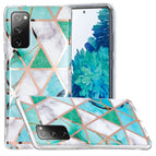 For Samsung Galaxy A03s 166mm EU Version / Green White Rhombus