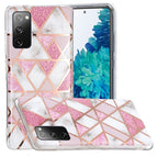 For Samsung Galaxy A03s 166mm EU Version / Pink White Rhombus