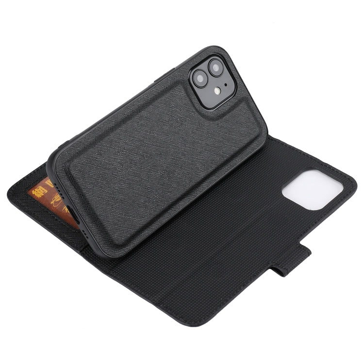 Abnehmbare Leder-Telefonhülle mit Kreuzstruktur, Für iPhone 12 mini, Für iPhone 12 / 12 Pro, Für iPhone 12 Pro Max, Für iPhone 11, Für iPhone 11 Pro, Für iPhone 11 Pro Max, Für iPhone XS / X, Für iPhone XR
