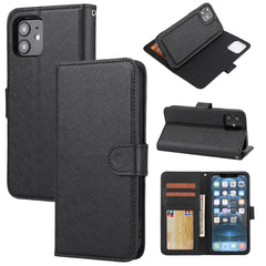 Abnehmbare Leder-Telefonhülle mit Kreuzstruktur, Für iPhone 12 mini, Für iPhone 12 / 12 Pro, Für iPhone 12 Pro Max, Für iPhone 11, Für iPhone 11 Pro, Für iPhone 11 Pro Max, Für iPhone XS / X, Für iPhone XR