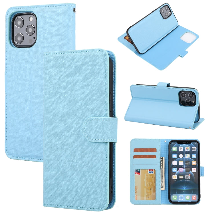 Abnehmbare Leder-Telefonhülle mit Kreuzstruktur, Für iPhone 12 mini, Für iPhone 12 / 12 Pro, Für iPhone 12 Pro Max, Für iPhone 11, Für iPhone 11 Pro, Für iPhone 11 Pro Max, Für iPhone XS / X, Für iPhone XR