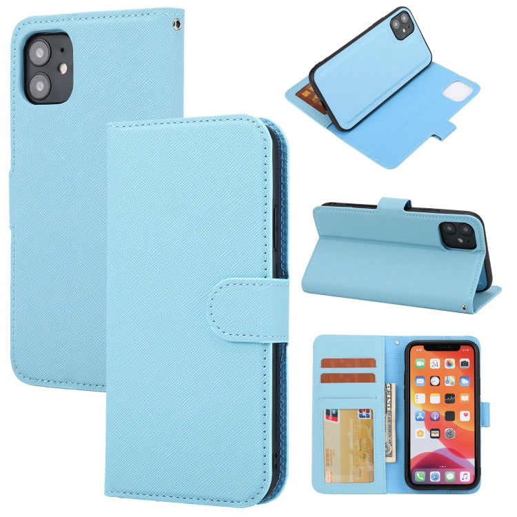 Abnehmbare Leder-Telefonhülle mit Kreuzstruktur, Für iPhone 12 mini, Für iPhone 12 / 12 Pro, Für iPhone 12 Pro Max, Für iPhone 11, Für iPhone 11 Pro, Für iPhone 11 Pro Max, Für iPhone XS / X, Für iPhone XR