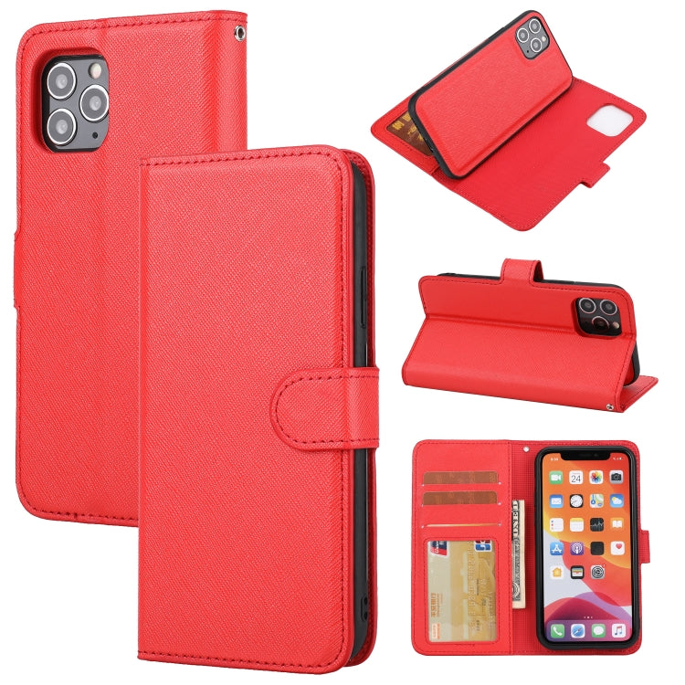 Abnehmbare Leder-Telefonhülle mit Kreuzstruktur, Für iPhone 12 mini, Für iPhone 12 / 12 Pro, Für iPhone 12 Pro Max, Für iPhone 11, Für iPhone 11 Pro, Für iPhone 11 Pro Max, Für iPhone XS / X, Für iPhone XR