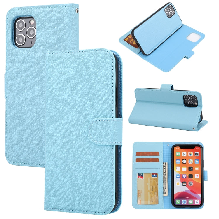 Abnehmbare Leder-Telefonhülle mit Kreuzstruktur, Für iPhone 12 mini, Für iPhone 12 / 12 Pro, Für iPhone 12 Pro Max, Für iPhone 11, Für iPhone 11 Pro, Für iPhone 11 Pro Max, Für iPhone XS / X, Für iPhone XR