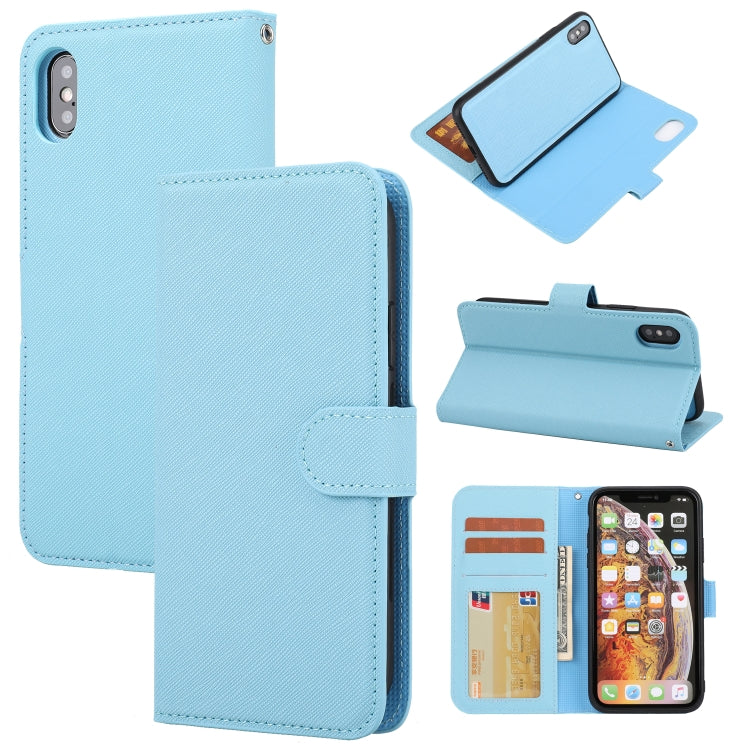 Cross Texture Detachable Leather Phone Case, For iPhone XS / X, For iPhone XR, For iPhone XS Max, For iPhone SE 2022 / SE 2020 / 8 / 7, For iPhone 8 Plus / 7 Plus