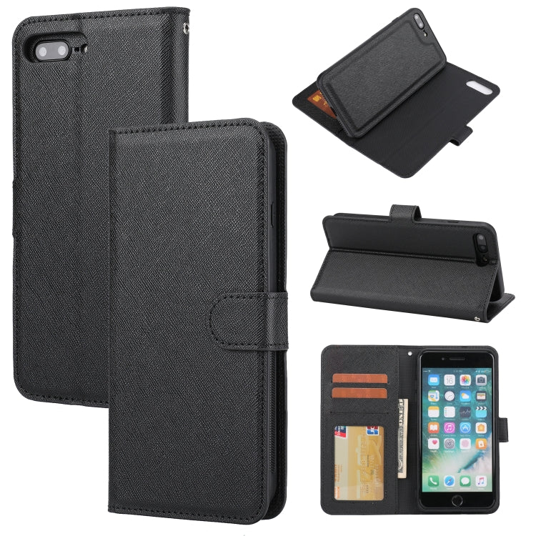 Cross Texture Detachable Leather Phone Case, For iPhone XS / X, For iPhone XR, For iPhone XS Max, For iPhone SE 2022 / SE 2020 / 8 / 7, For iPhone 8 Plus / 7 Plus