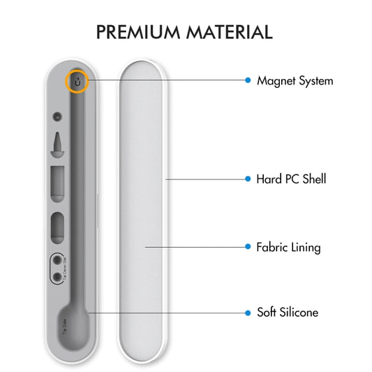 PC + Silikon Stylus Pen Magnetische Absorption Aufbewahrungsbox für Apple Pencil 1 / 2