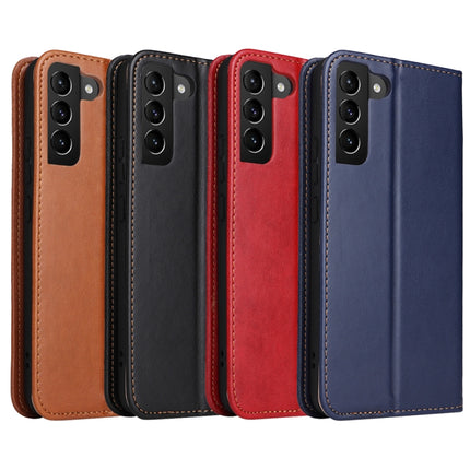 Fierre Shann PU Genuine Leather Texture Leather Phone Case, For Samsung Galaxy S22 5G, For Samsung Galaxy S22+ 5G, For Samsung Galaxy S22 Ultra 5G