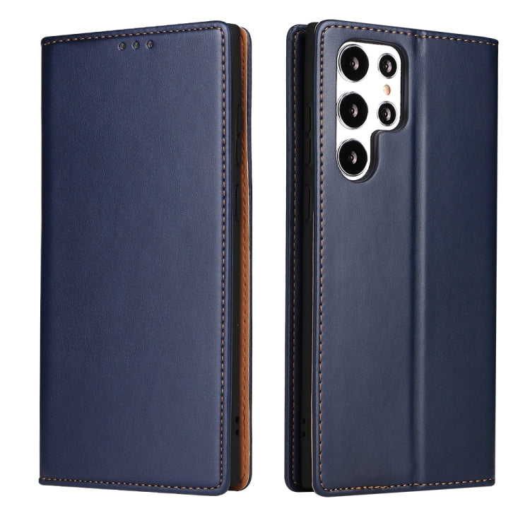 Fierre Shann PU Genuine Leather Texture Leather Phone Case, For Samsung Galaxy S22 5G, For Samsung Galaxy S22+ 5G, For Samsung Galaxy S22 Ultra 5G
