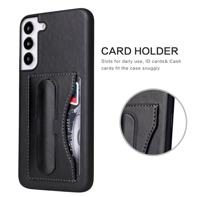 Fierre Shann Full Coverage Leather Phone Case, For Samsung Galaxy S22+ 5G, For Samsung Galaxy S22 Ultra 5G
