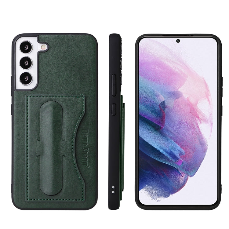 Fierre Shann Full Coverage Leather Phone Case, For Samsung Galaxy S22+ 5G, For Samsung Galaxy S22 Ultra 5G