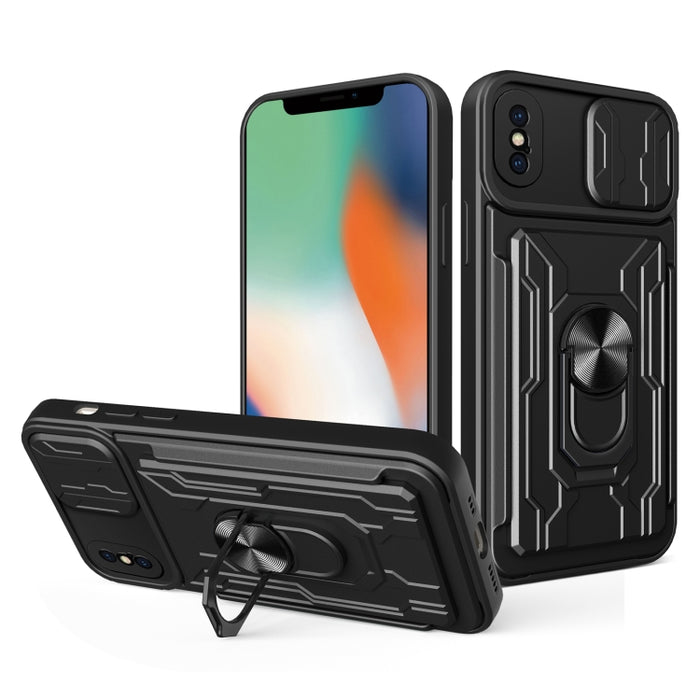 Schiebe-Camshield-Karten-Telefonhülle, für iPhone X / XS, für iPhone XR, für iPhone XS Max, für iPhone 7 / 8 / SE 2022 / SE 2020